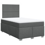 vidaXL Sommier à lattes de lit avec matelas Gris foncé 120x200cm Tissu