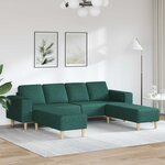 vidaXL Canapé de salon 3 Pièces Vert foncé Polyester