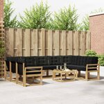 vidaXL Ensemble de canapés d'extérieur 10 pc Blanc et noir