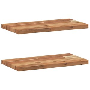 vidaXL Étagères flottantes 2 Pièces 40x20x2 cm acacia massif à l'huile