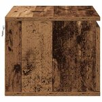 vidaXL Table de chevet murale avec bande LED 2 Pièces Bois Ancien