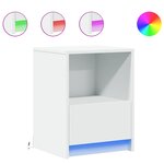 vidaXL Armoire de chevet avec lumières LED blanc bois d'ingénierie