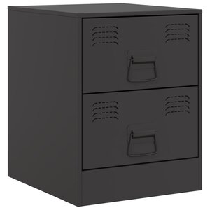 vidaXL Table de chevet noir 34 5x39x44 cm acier