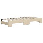 vidaXL Lit de jour avec lit gigogne crème 100x200 cm tissu