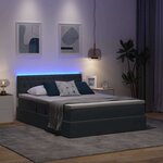 vidaXL Lit avec rangement et LED Gris foncé 140 x 190 cm Velours