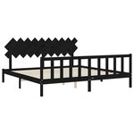 vidaXL Cadre de lit avec tête de lit noir 200x200 cm bois massif
