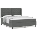 vidaXL Base de lit avec matelas Gris Foncé 180x200 cm en tissu