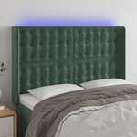 vidaXL Tête de lit à LED Vert foncé 147x16x118/128 cm Velours