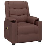 vidaXL Fauteuil de massage Marron Similicuir