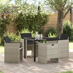 vidaXL Ensemble de salle à manger pour jardin 5 Pièces Gris clair