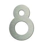 Numéro 8-Numéro adhésif pour boîtes aux lettres - Vinyle épais texturé, hauteur 50 mm - Inox Brossé