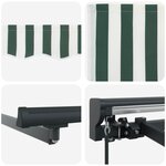 vidaXL Cadre de store manuel avec LEDs Vert  Blanc  Anthracite 4 × 3 m