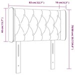 vidaXL Tête de lit à LED Gris foncé 83x16x78/88 cm Velours