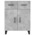 vidaXL Buffet haut Gris béton 69 5x34x180 cm Bois d'ingénierie