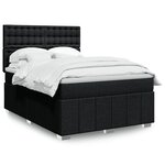 vidaXL Sommier à lattes de lit avec matelas Noir 140x200 cm Tissu