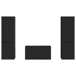 vidaXL Ensemble meuble TV 5 Pièces Noir Bois d'ingénierie