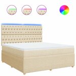 vidaXL Sommier à lattes de lit avec matelas Crème 180x200 cm Tissu