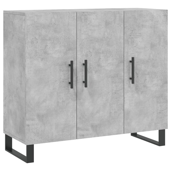 vidaXL Buffet gris béton 90x34x80 cm bois d'ingénierie
