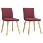 vidaXL Chaises à manger lot de 2 rouge bordeaux tissu