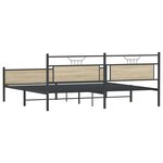 vidaXL Cadre de lit en métal sans matelas chêne sonoma 193x201 cm
