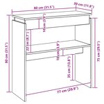 vidaXL Table console Gris béton 80x30x80 cm Aggloméré