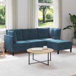 vidaXL Ensemble de meubles pour le salon 4 Pièces Bleu Velours