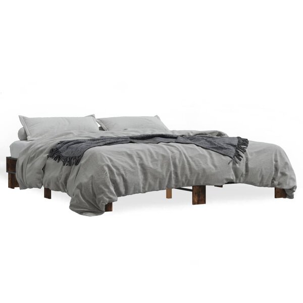 vidaXL Cadre de lit sans matelas chêne fumé 160x200 cm