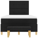 vidaXL Lit à ressorts avec matelas et banc noir 120x190 cm Tissu