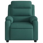 vidaXL Fauteuil inclinable de massage vert foncé tissu