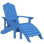 vidaXL Chaise de jardin Adirondack avec repose-pied PEHD bleu marine