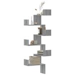 vidaXL Étagère d'angle murale sonoma gris 45x45x147cm bois ingénierie