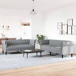 vidaXL Ensemble de canapés 2 Pièces gris clair tissu