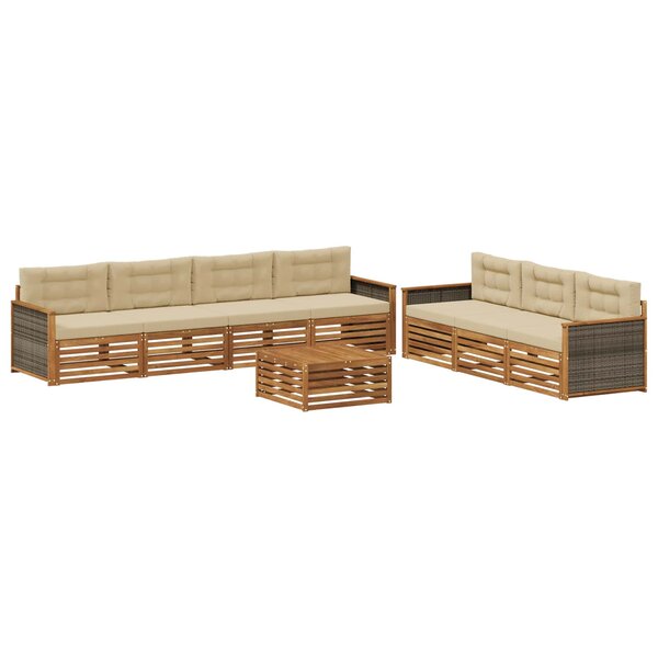 vidaXL Ensemble de canapés d'extérieur 8 Pièces Naturel et Beige