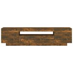 vidaXL Meuble TV avec lumières LED Chêne fumé 160x35x40 cm
