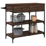 vidaXL Chariot de cuisine chêne marron 105x42x95 cm bois d'ingénierie