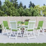 vidaXL Coussins de chaise à dossier haut lot de 6 vert mélangé tissu