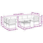 vidaXL Salon de jardin 8 Pièces avec coussins bois de pin imprégné