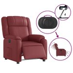 vidaXL Fauteuil inclinable électrique Rouge bordeaux Similicuir