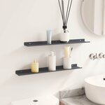 vidaXL Étagère flottante 2 pc Anthracite 60 x 8 5 x 2 5 cm Acier