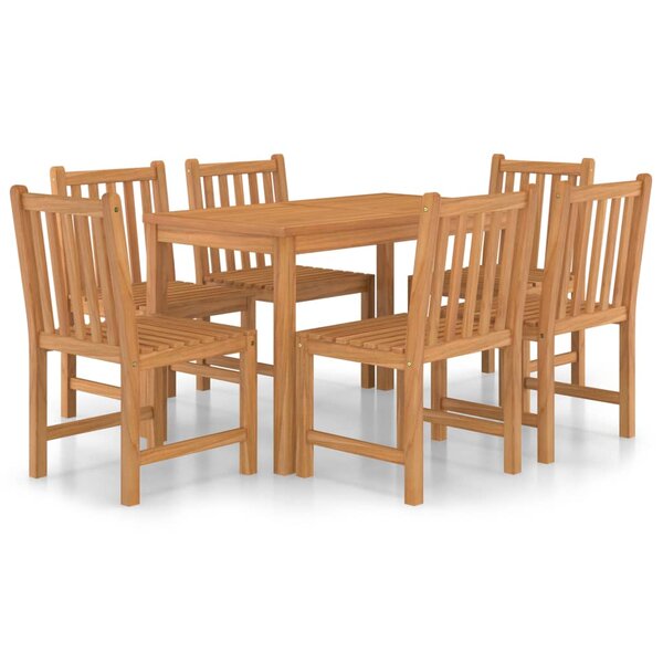 vidaXL Ensemble à manger de jardin 7 Pièces Bois de teck solide