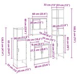 vidaXL Ensemble de mobilier de salle de bain avec étagère 4 Pièces Noir