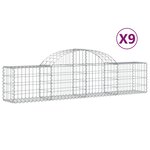 vidaXL Paniers à gabions arqués 9 Pièces 200x30x40/60 cm Fer galvanisé