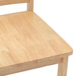 vidaXL Chaises à manger 2 Pièces bois massif naturel caoutchouc