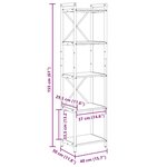 vidaXL Étagère Chêne fumé 40 x 30 x 155 cm Bois d'ingénierie