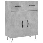 vidaXL Buffet haut Gris béton 69 5x34x180 cm Bois d'ingénierie