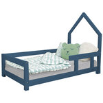 Lit cabane enfant POPPI 140 x 200 bleu marine 1