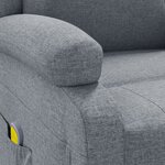 vidaXL Fauteuil de massage Gris clair Tissu