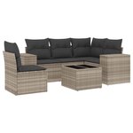 vidaXL Salon de jardin 6 Pièces avec coussins gris clair résine tressée
