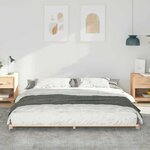 vidaXL Cadre de lit surélevé Marron 200 x 200 cm Bois massif en pin