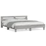 vidaXL Cadre de lit avec tête de lit sonoma gris 200x200 cm